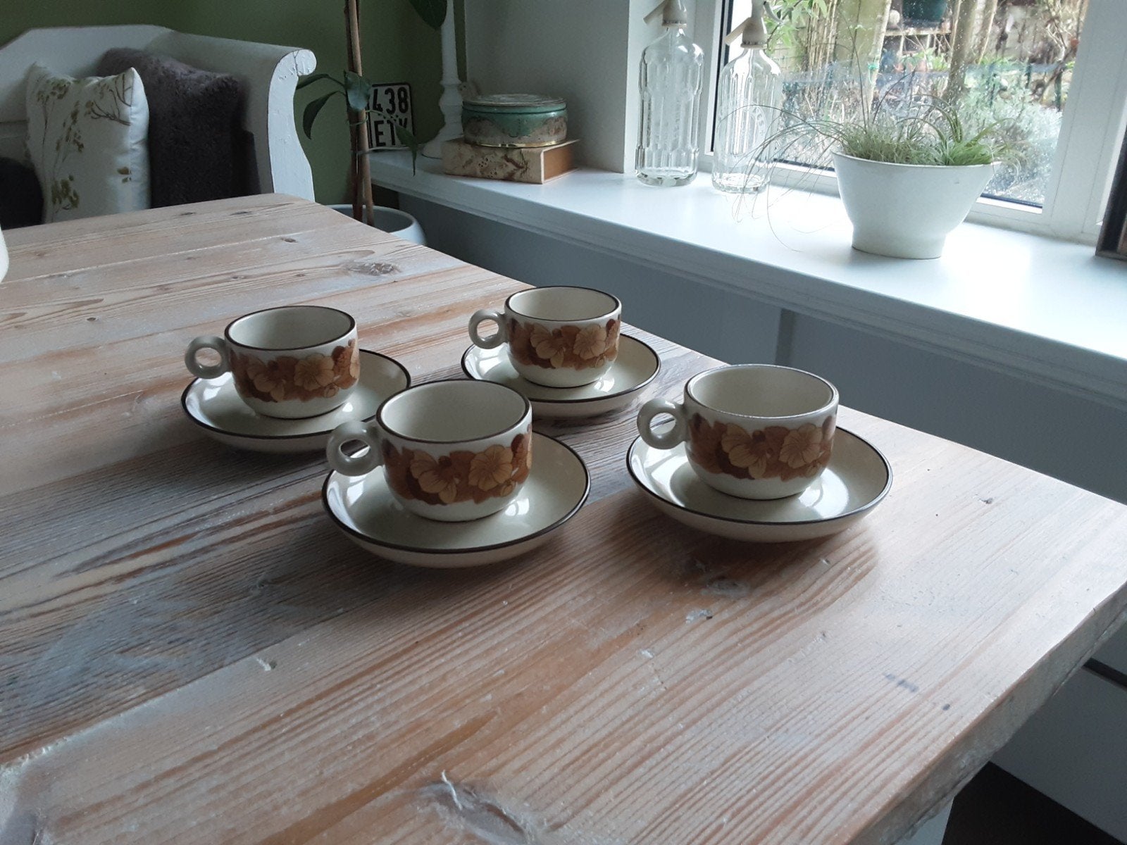 4 mooie oude retro espresso kop en schotels van Rosenthal., Antiek en Kunst, Ophalen of Verzenden