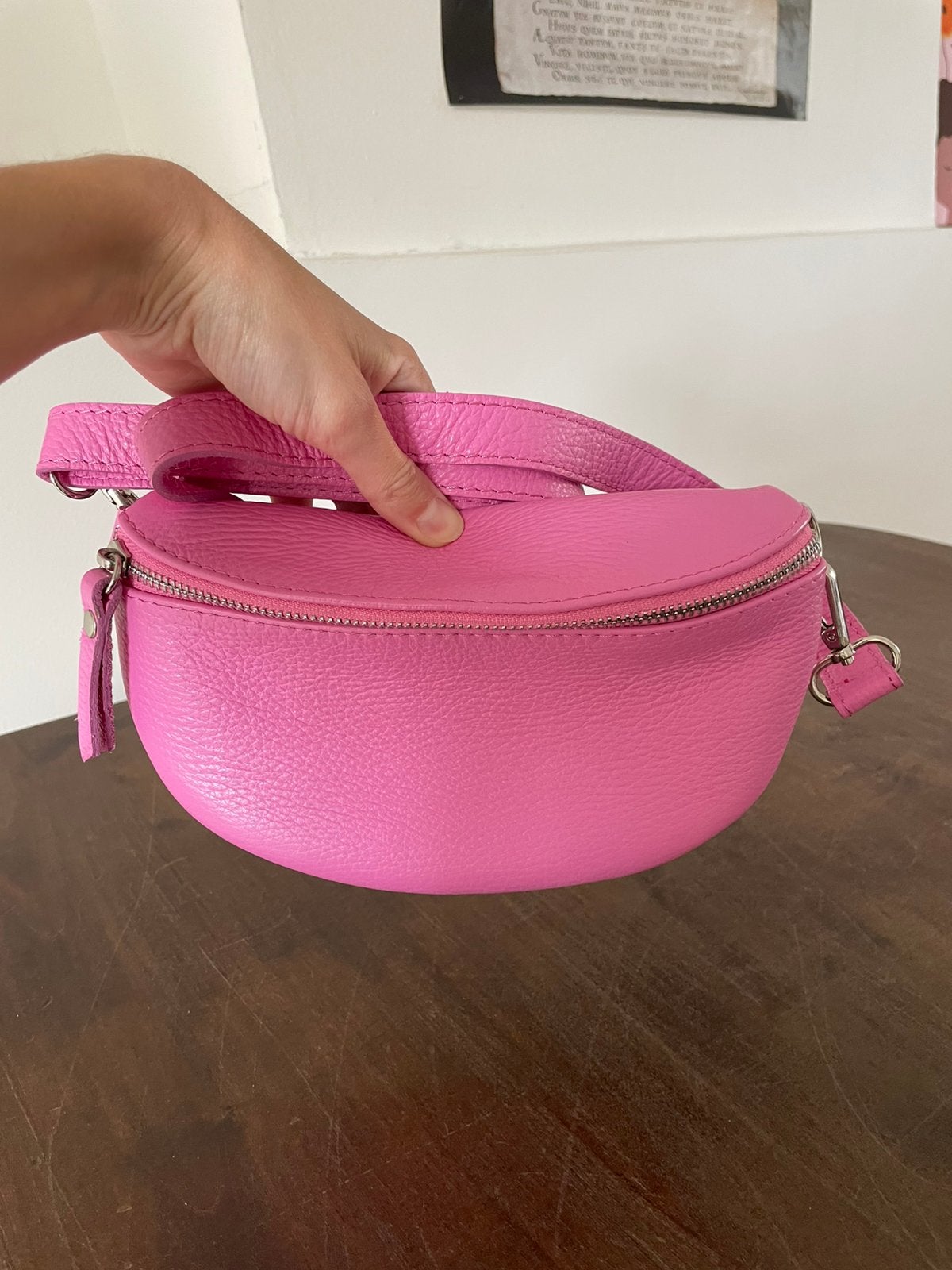 Roze leren schoudertas, Ophalen of Verzenden, Nieuw, Roze, Leer