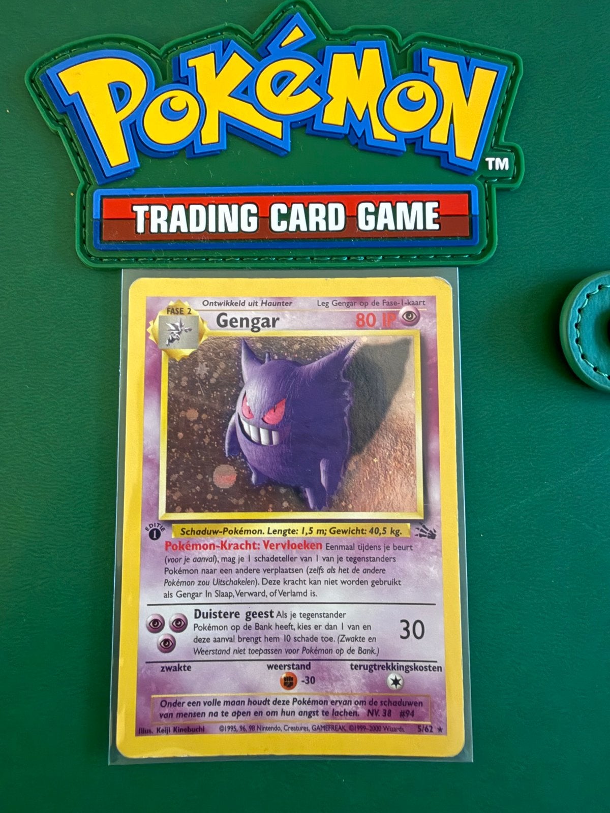 Gengar Fossil Holo 1st Edition 5/62 Dutch, Ophalen of Verzenden, Gebruikt, Losse kaart, Foil