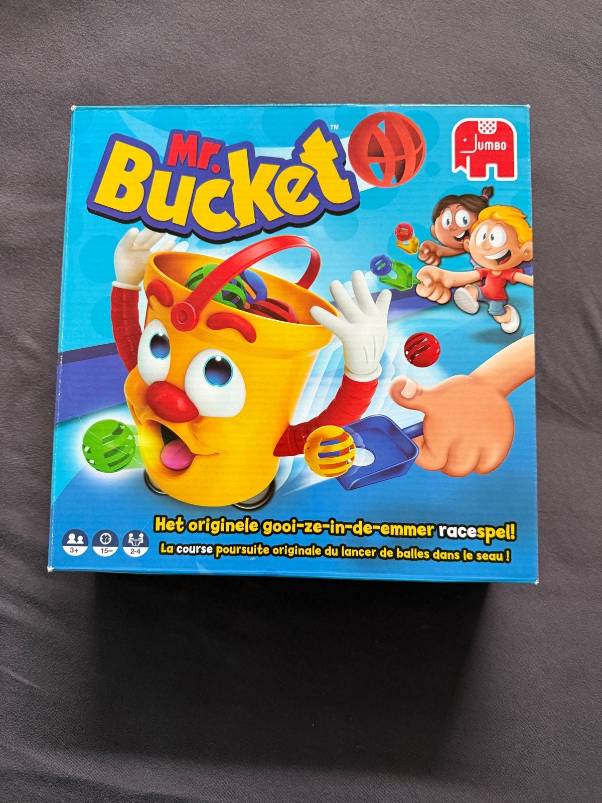 Mr. Bucket: Het originele gooi-ze-in-de-emmer racespel!, Drie of vier spelers, Ophalen of Verzenden, Gebruikt