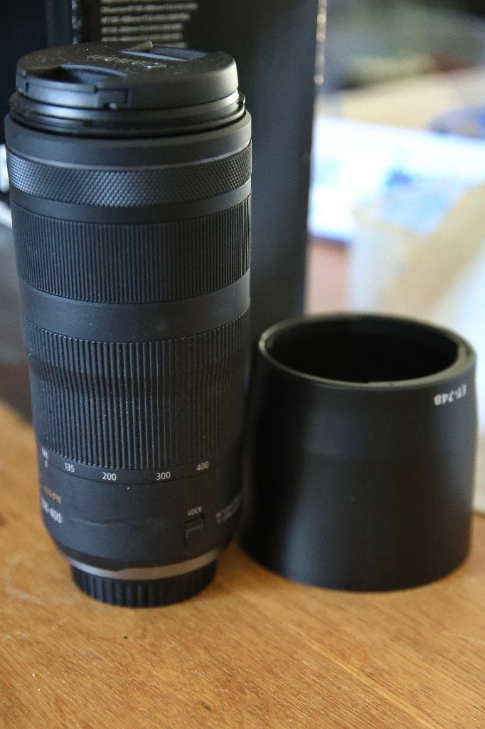 Canon RF 100-400mm F5.8-F8, Audio, Tv en Foto, Canon, Zonnekap, Canon RF, Zo goed als nieuw