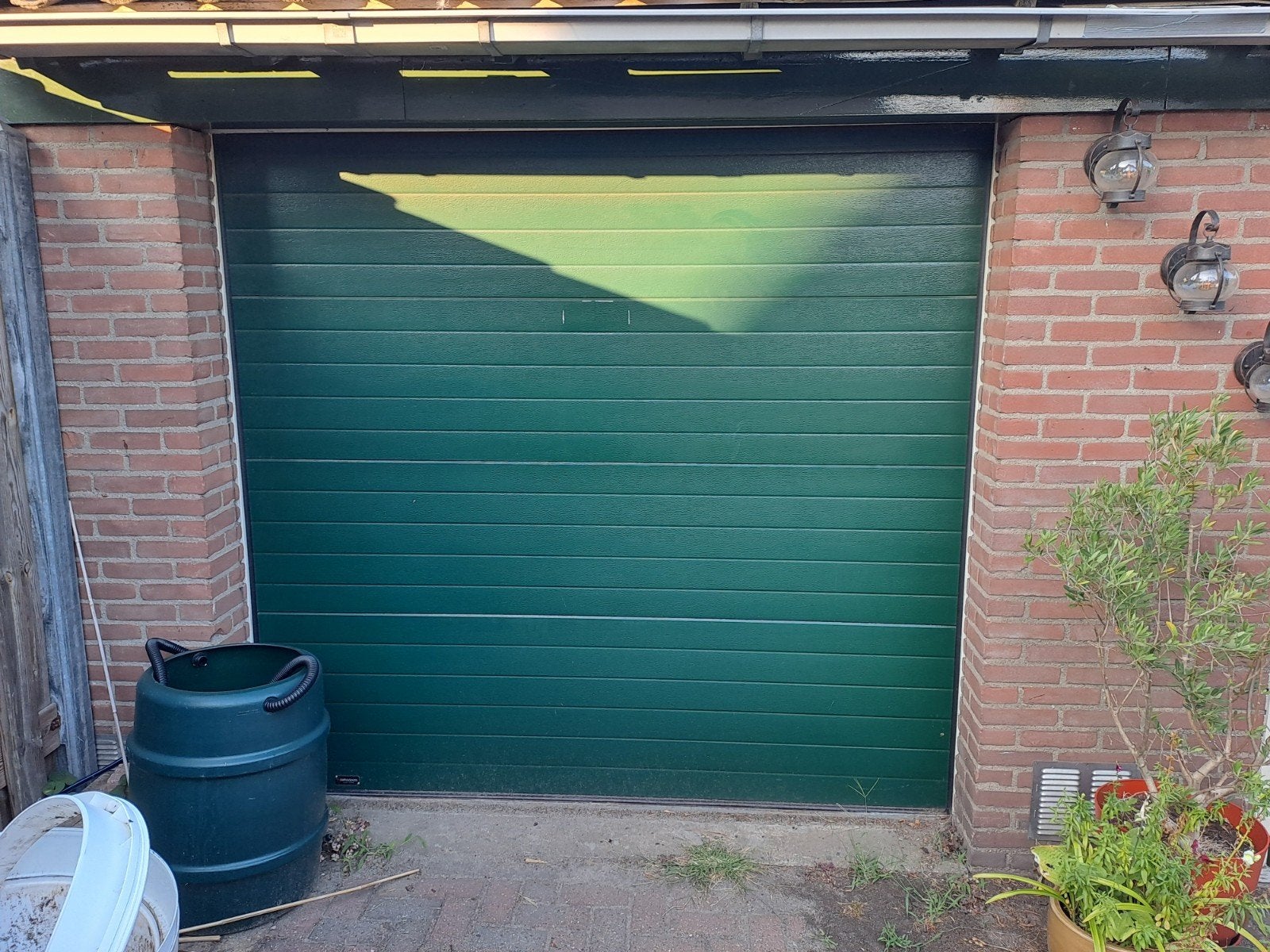 Elektrische garagedeur B238xH210 - Chamberlain MotorLi, Ophalen, Gebruikt, 120 cm of meer, Garagedeur