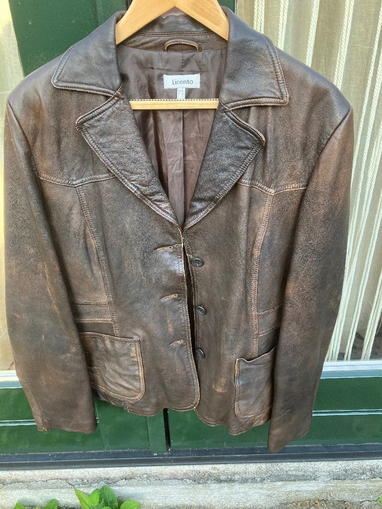Leren jack, Bruin, Maat 46/48 (XL) of groter, Ophalen of Verzenden, Jasje