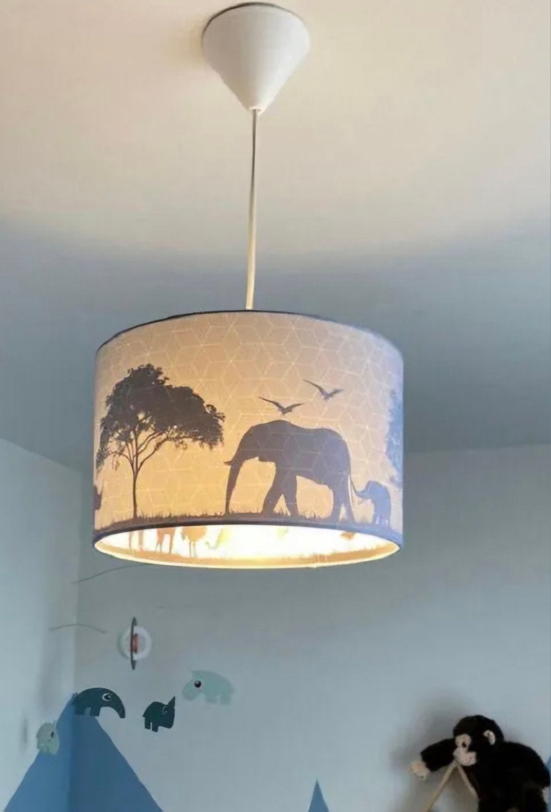 Hanglamp dieren safari doorschijnend z.g.a.n, Ophalen