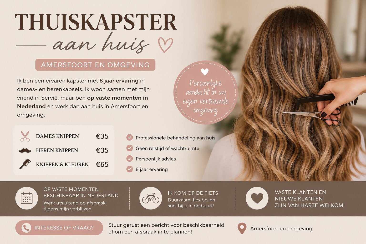 Kapster aan huis omgeving Amersfoort, Knippen