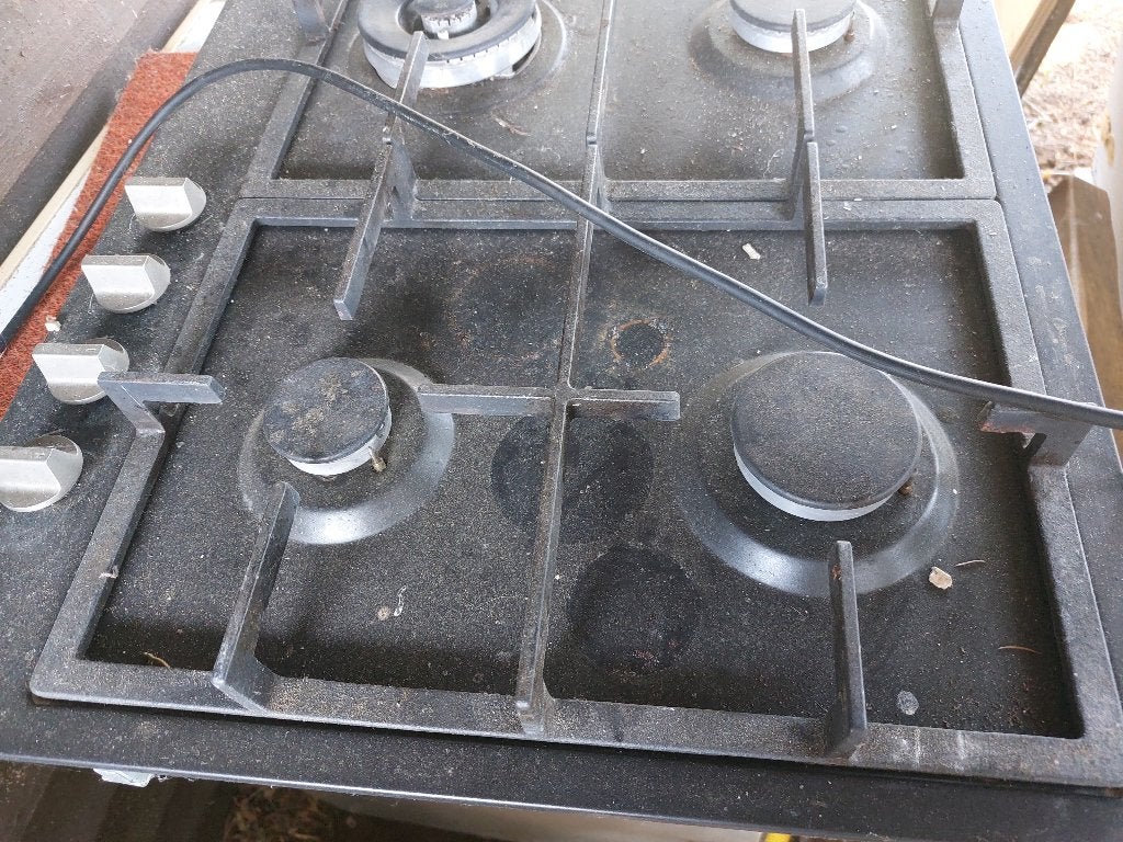 gasstel met elektrische ontsteker inbouw, Ophalen, Gebruikt, 4 kookzones, Inbouw