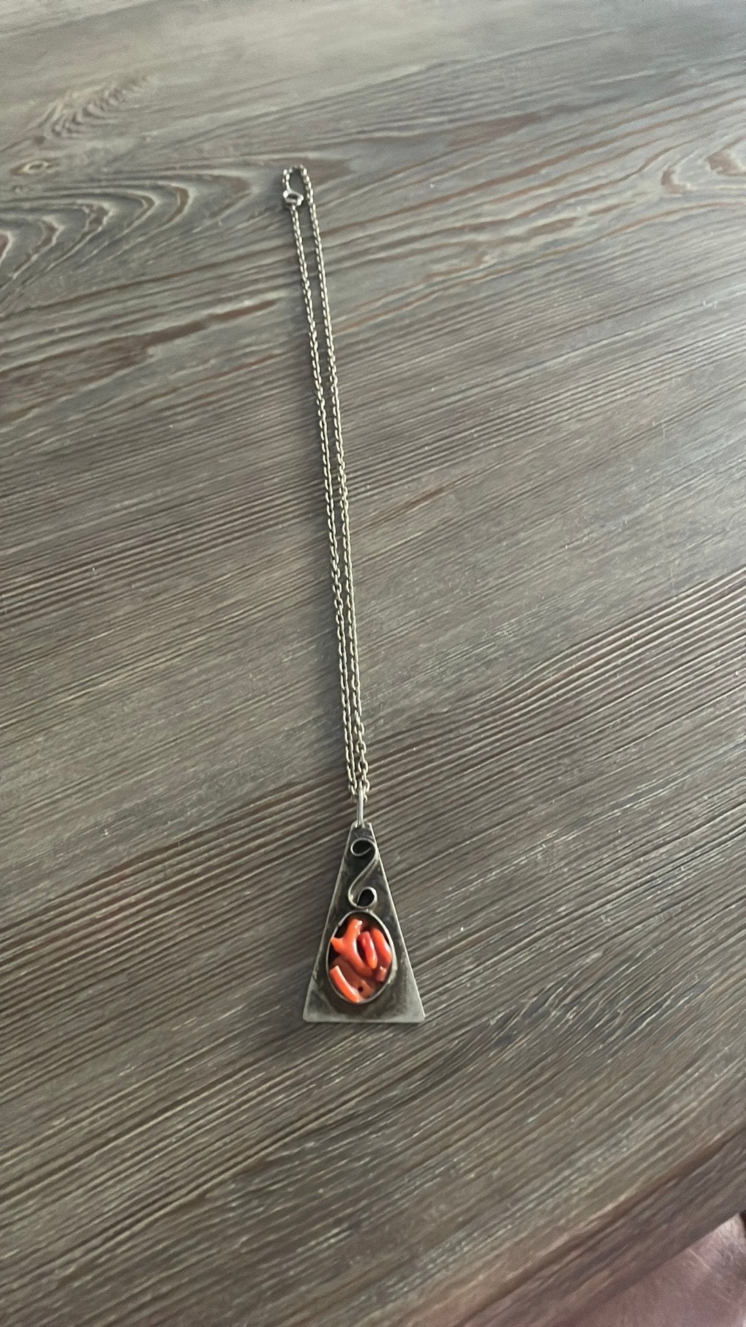 Vintage ketting, Ophalen of Verzenden, Zo goed als nieuw, Rood, Overige materialen