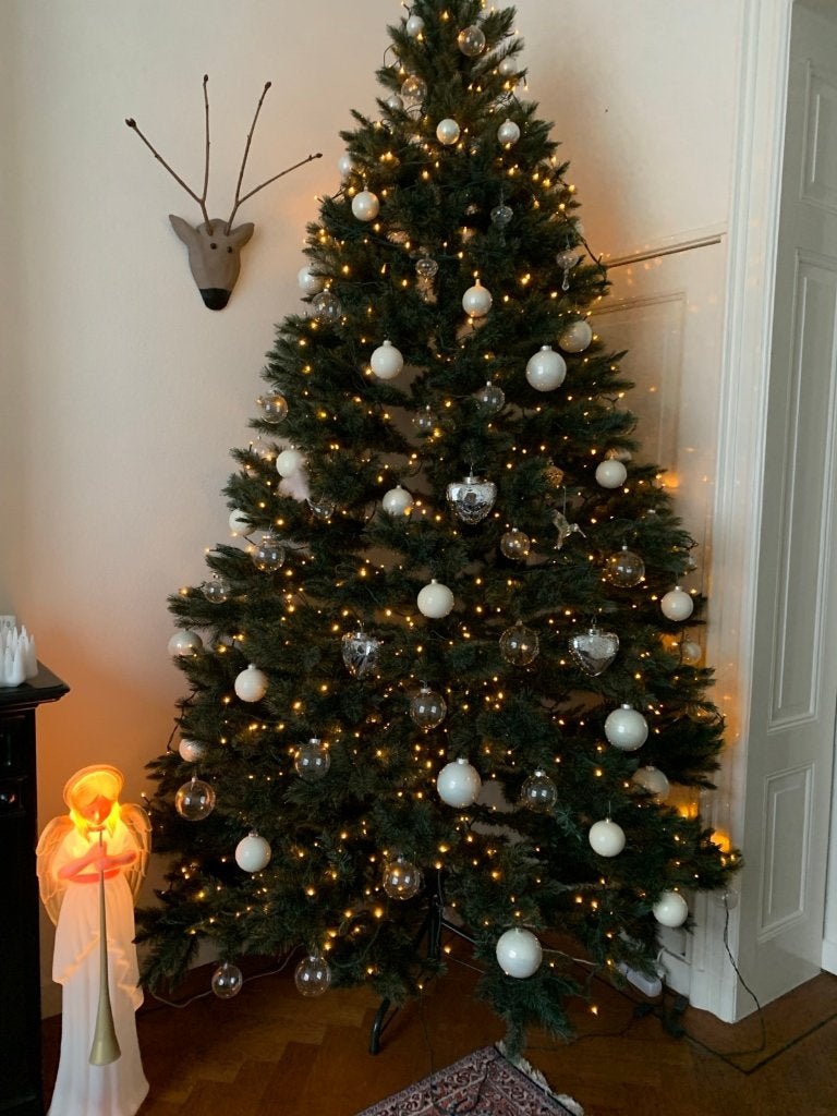 Kerstboom Triump Tree Romagne Blauw (hoogte 305 cm), Diversen, Ophalen, Zo goed als nieuw
