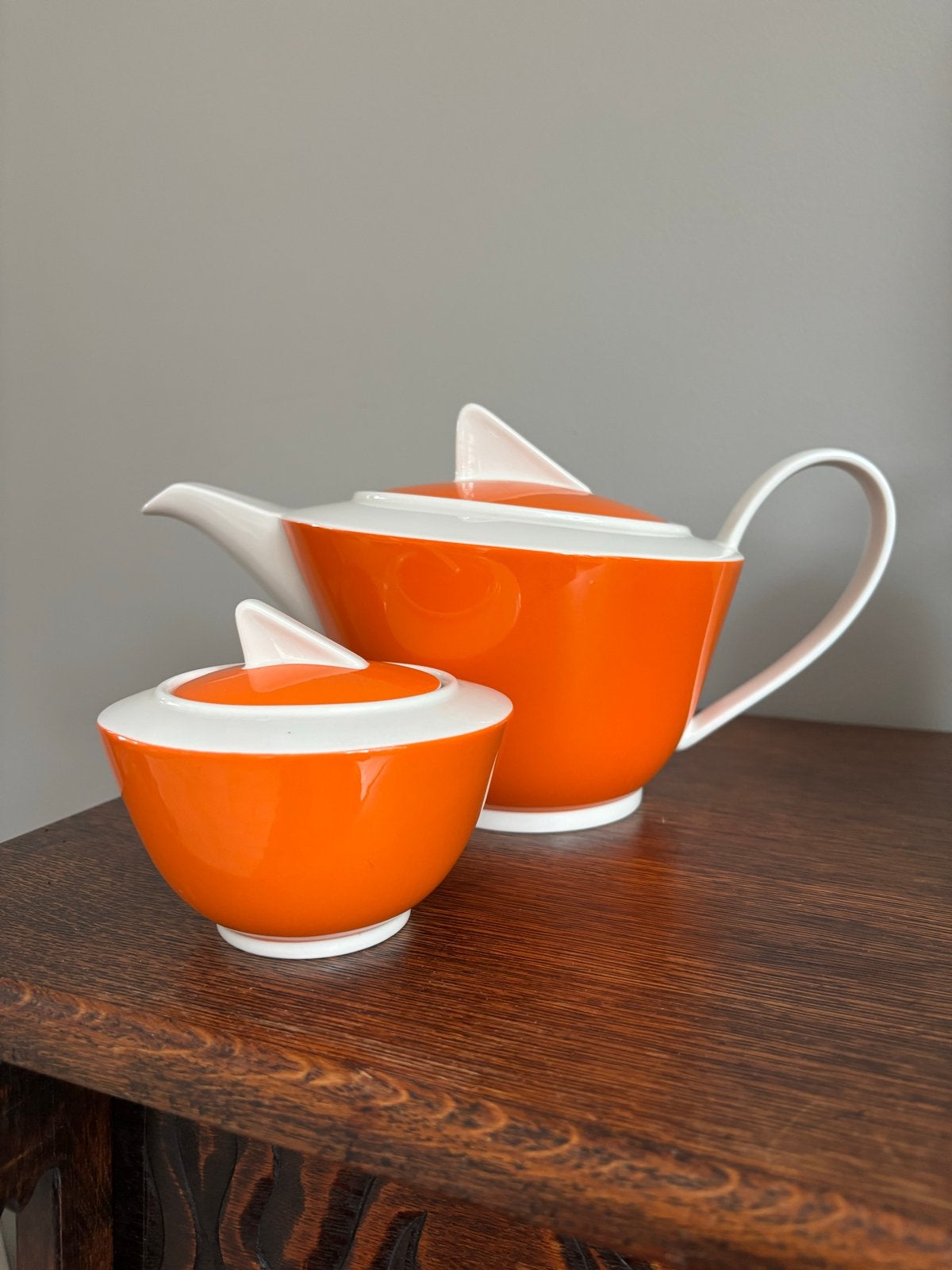 Villeroy & Boch Wonderful World Orange Theepot en Suikerpot, Villeroy & Boch, Ophalen of Verzenden, Zo goed als nieuw, Theepot