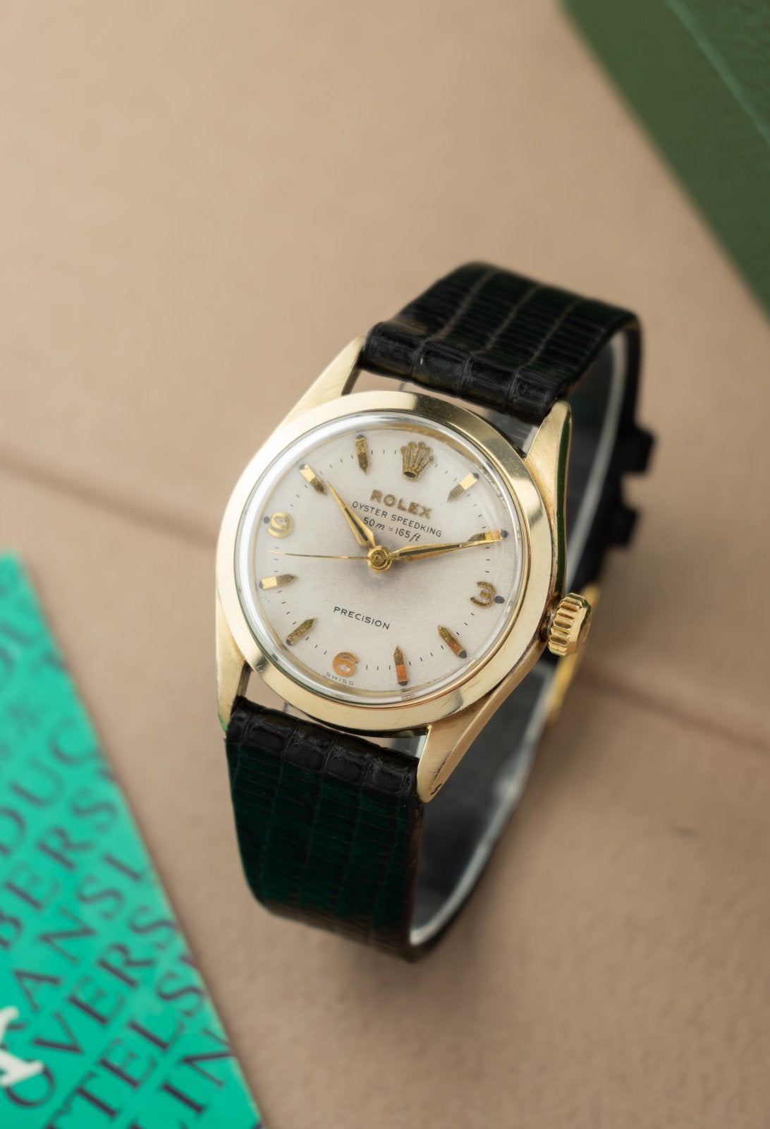 Rolex Oyster Speedking 30 Ref. 6418 | Meters Dial, Leer, Rolex, Polshorloge, Ophalen of Verzenden