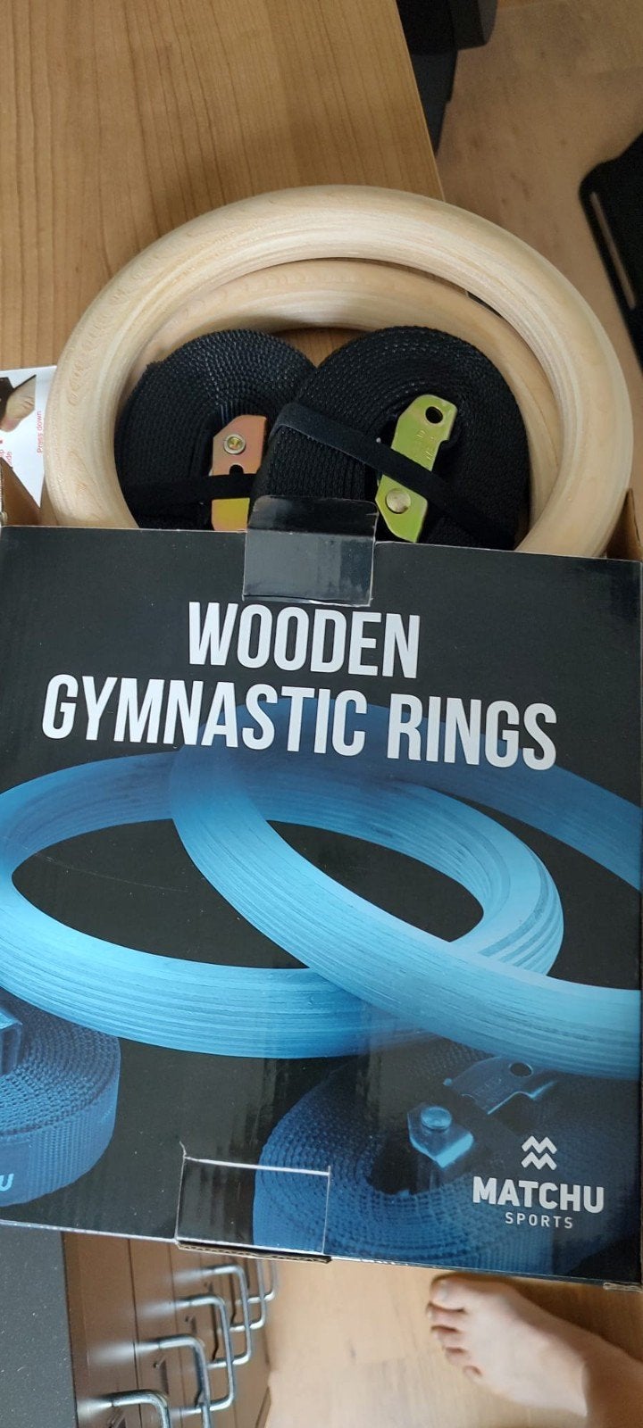 Nieuwe Wooden Gymnastic Rings - Matchu Sports, Sport en Fitness, Fitnessmaterialen, Nieuw, Overige typen, Armen, Borst, Buik, Rug
