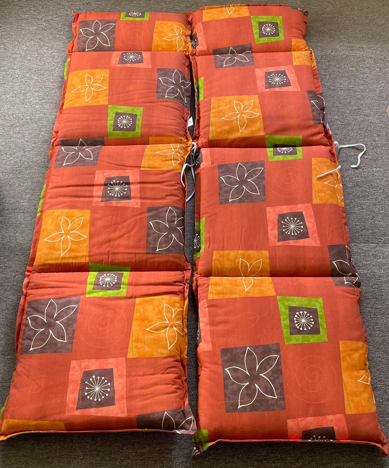 2x retro tuinstoelkussens / Sieger / 175 x 50, Ophalen of Verzenden, Zo goed als nieuw
