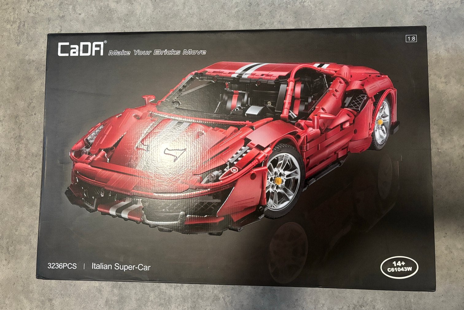 CaDA C61042W - CaDA MASTER Red Super Car 1:8, Overige merken, Auto, Groter dan 1:32, Nieuw