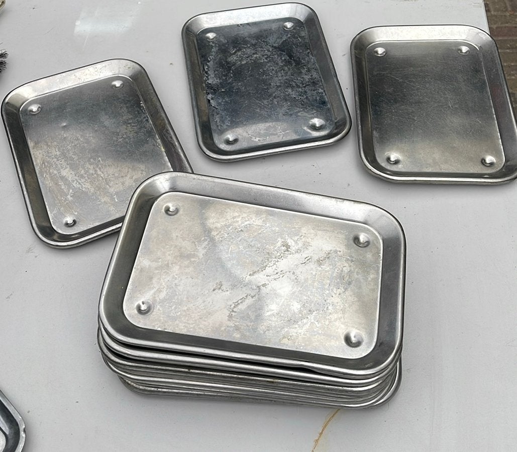 Metalen schaaltjes 17x, Ophalen, Gebruikt