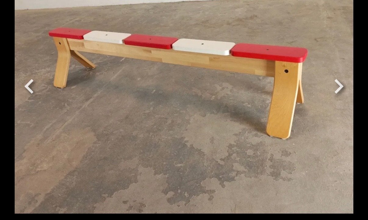 Vintage IKEA Evenwichtsbalk Rood Wit Hout Kinderen, Ophalen, Gebruikt, Overige typen
