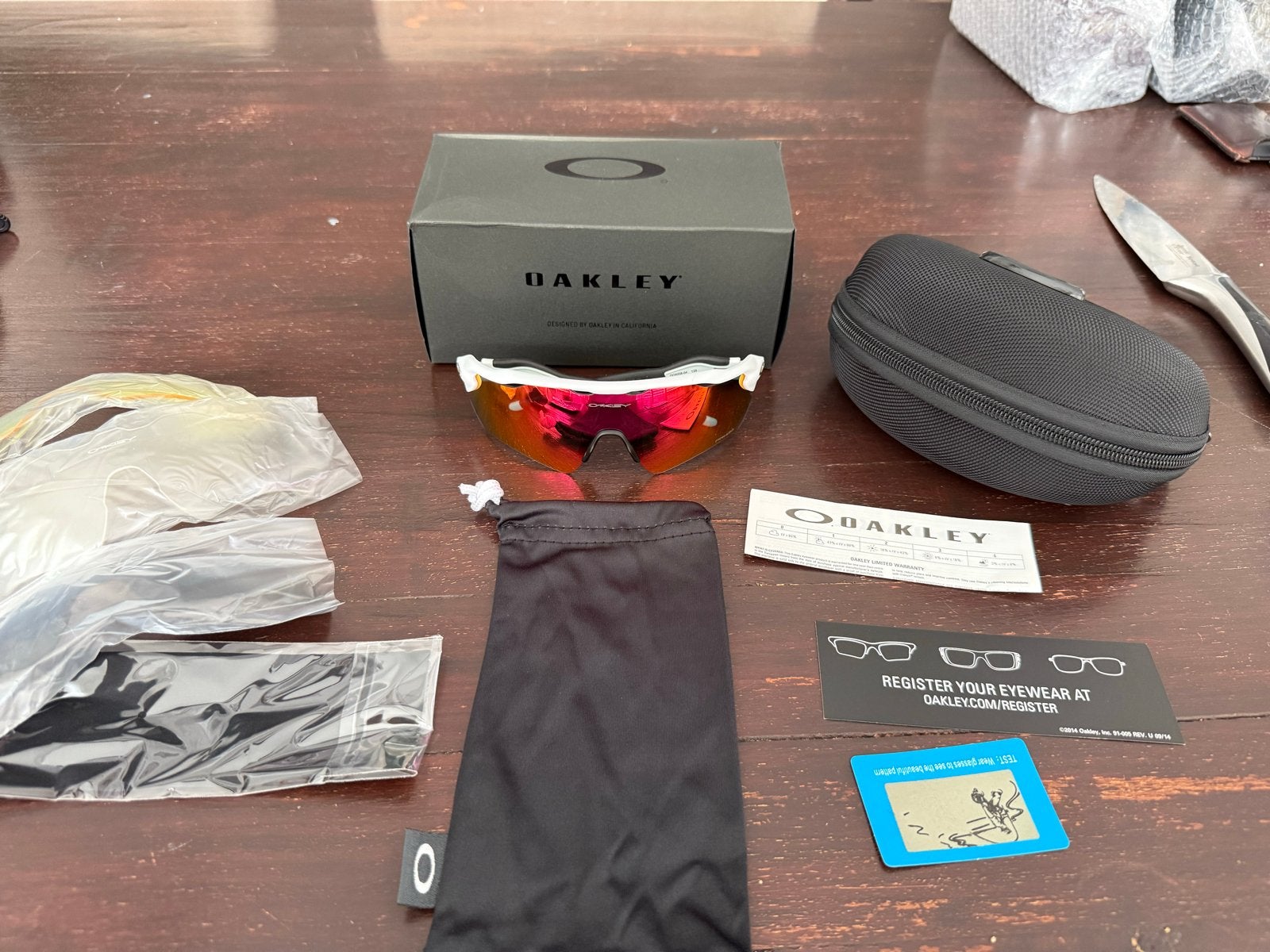 Oakley Radar EV Path Prizm Road OO9208-04 + extra lenzen, Zonnebril, Wit, Nieuw, Ophalen of Verzenden