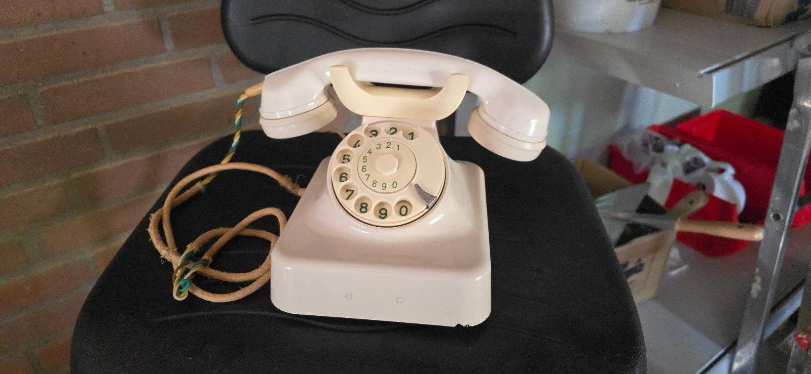 Vintage PTT Draaischijf Telefoon Creme/Wit – Retro Telefoon, Telecommunicatie, Vaste telefoons | Niet Draadloos, Ophalen of Verzenden
