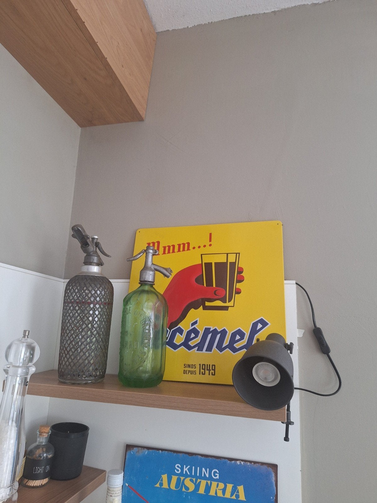 Vintage Sifons en Reclamebord - Decoratieve Set, Ophalen of Verzenden