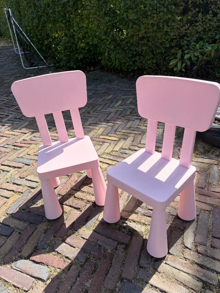 2 roze kinderstoeltjes - IKEA Mammut, Ophalen, Zo goed als nieuw, Stoel(en)