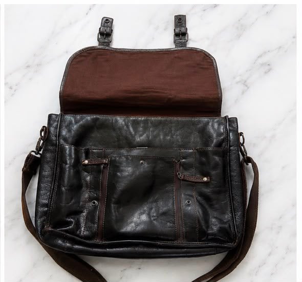 Prachtige hoogwaardig leren Vanguard  laptoptas, Gebruikt, Bruin, Leer, Ophalen