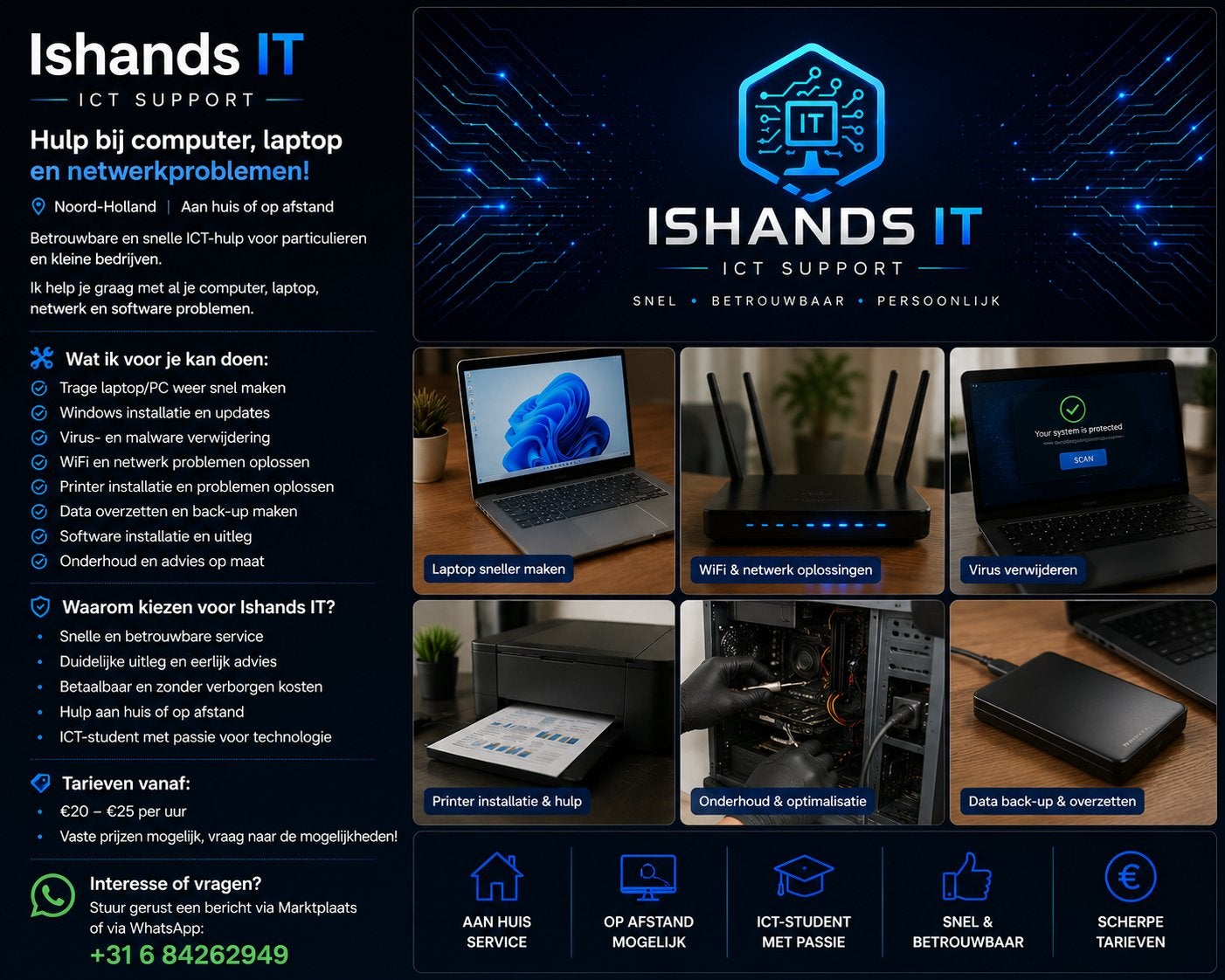 Computerhulp aan Huis | Laptop | WiFi | Windows |, Ophalen