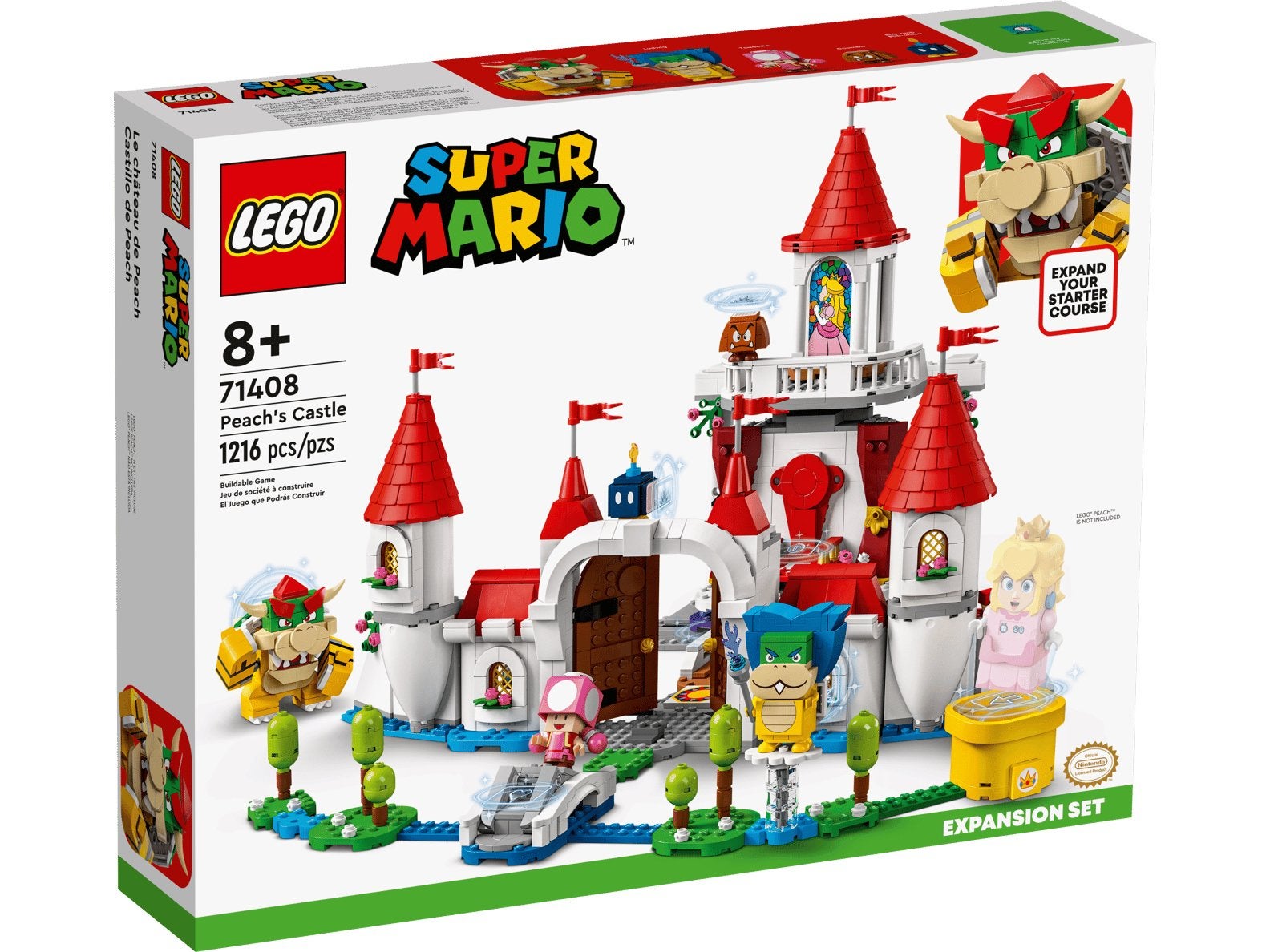 Lego 71408 Peach’s Castle Expansion Set Super Mario, Overige thema's, Lego, Nieuw, Ophalen of Verzenden