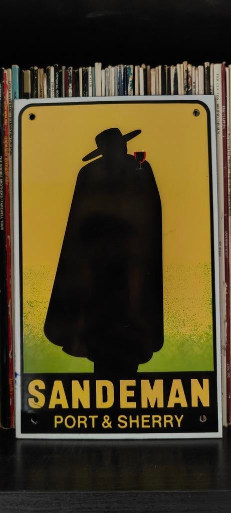 Emaille Sandeman reclamebord jaren 70 (28 x 17), Ophalen of Verzenden, Reclamebord