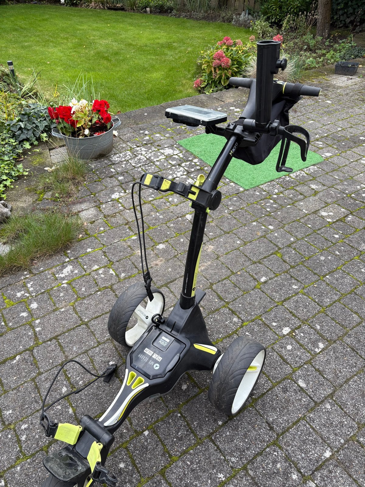 Motocaddy M3 Pro elektrische golftrolley met 36-holes accu, Ophalen, Gebruikt, Golfkar, Overige merken