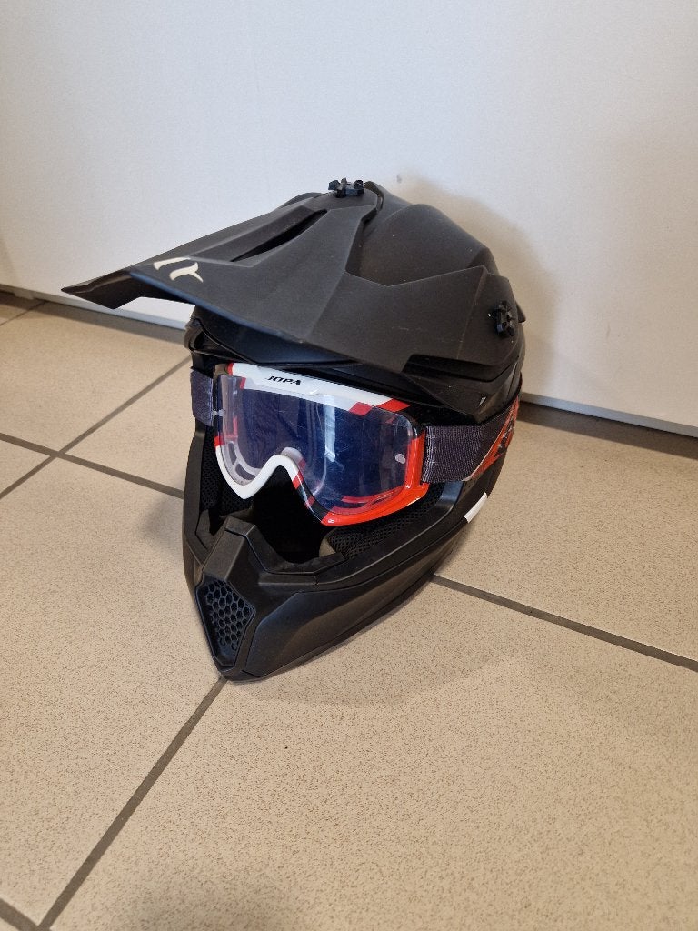 Cross helm met bril, Ophalen, Gebruikt, Medium