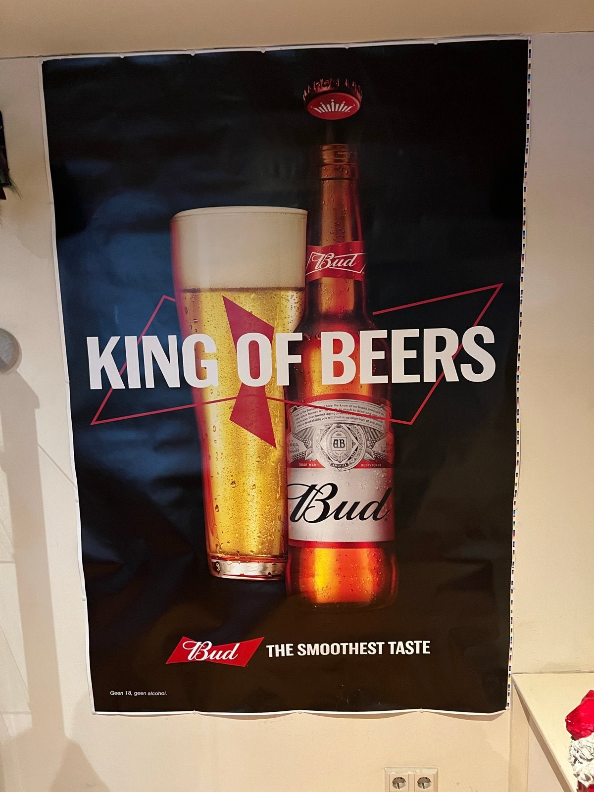 Budweiser 'King of Beers' Poster 180cm hoog, 120cm breed, Ophalen of Verzenden, Gebruikt