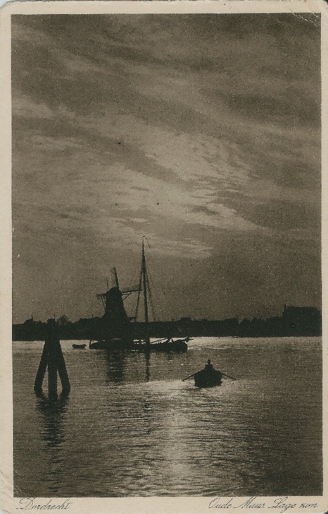 Dordrecht Oude Maas molen Welgelegen Zwijndrecht 1935, Ophalen of Verzenden, 1920 tot 1940, Gelopen, Zuid-Holland