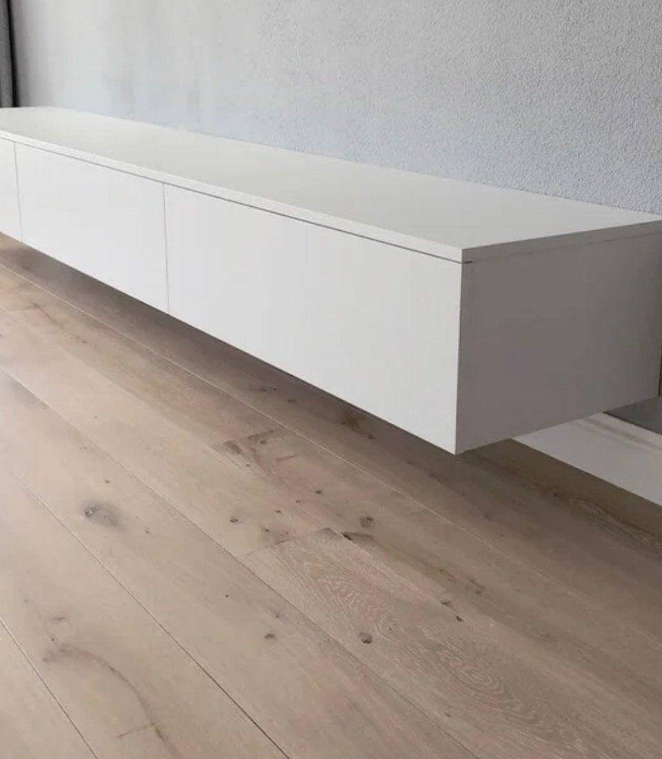 Dressoir zwevend hooglans wit Goossens, Ophalen, Gebruikt, 150 tot 200 cm, Minder dan 100 cm