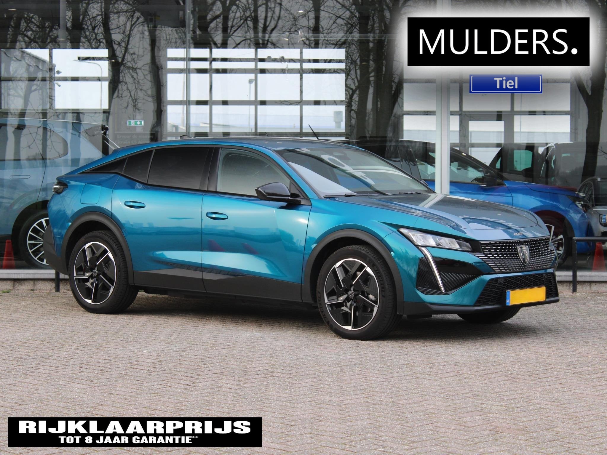 Peugeot e-408 Allure 58 kWh VOORRAAD KORTING, 12 maanden, 453 km, 213 pk, Blauw