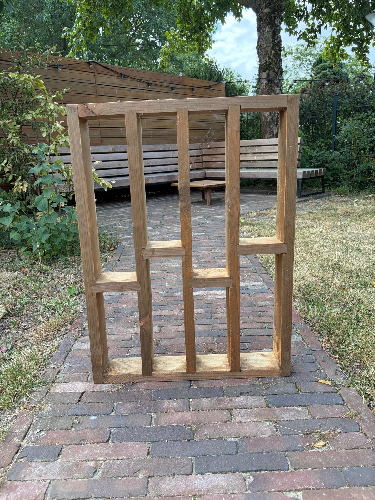 Modulair houten wijnrek, Ophalen, Gebruikt, 5 tot 15 flessen, 75 – 100
