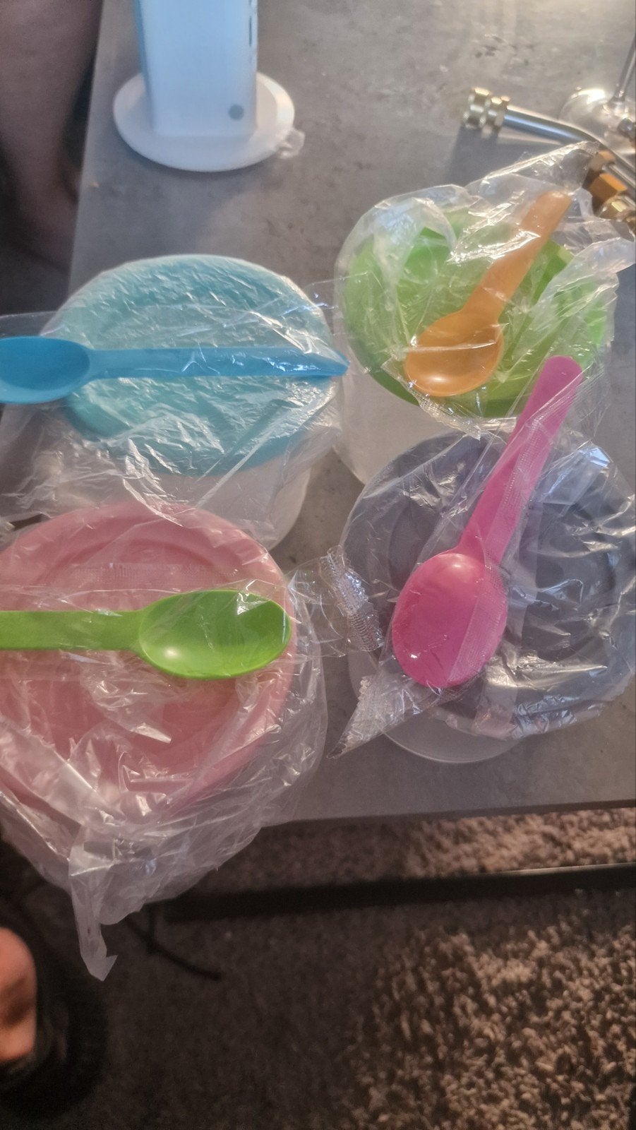 Ninja Ijsbakjes met Lepel - Set van 4, Overige typen, Kunststof, Nieuw, Ophalen of Verzenden
