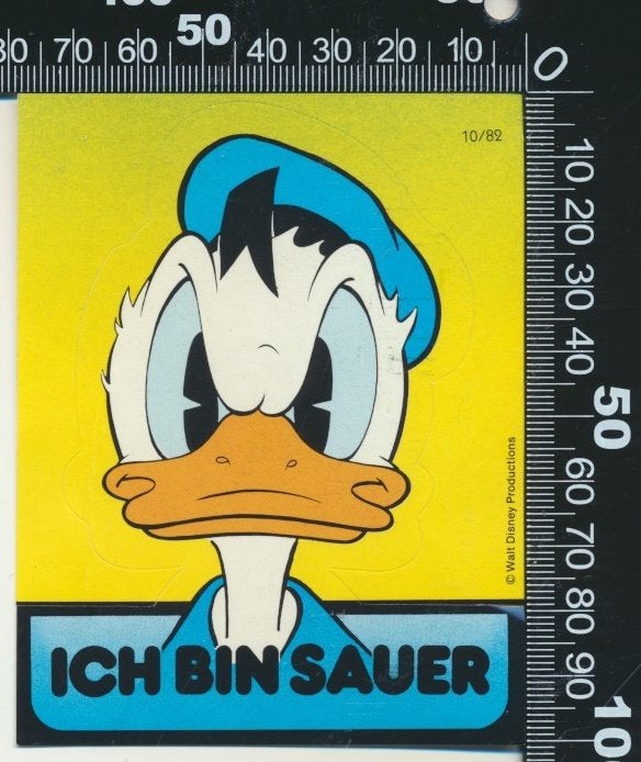 Sticker: Walt Disney - Donald Duck - Ich bin sauer, Ophalen of Verzenden, Zo goed als nieuw, Strip of Tekenfilm