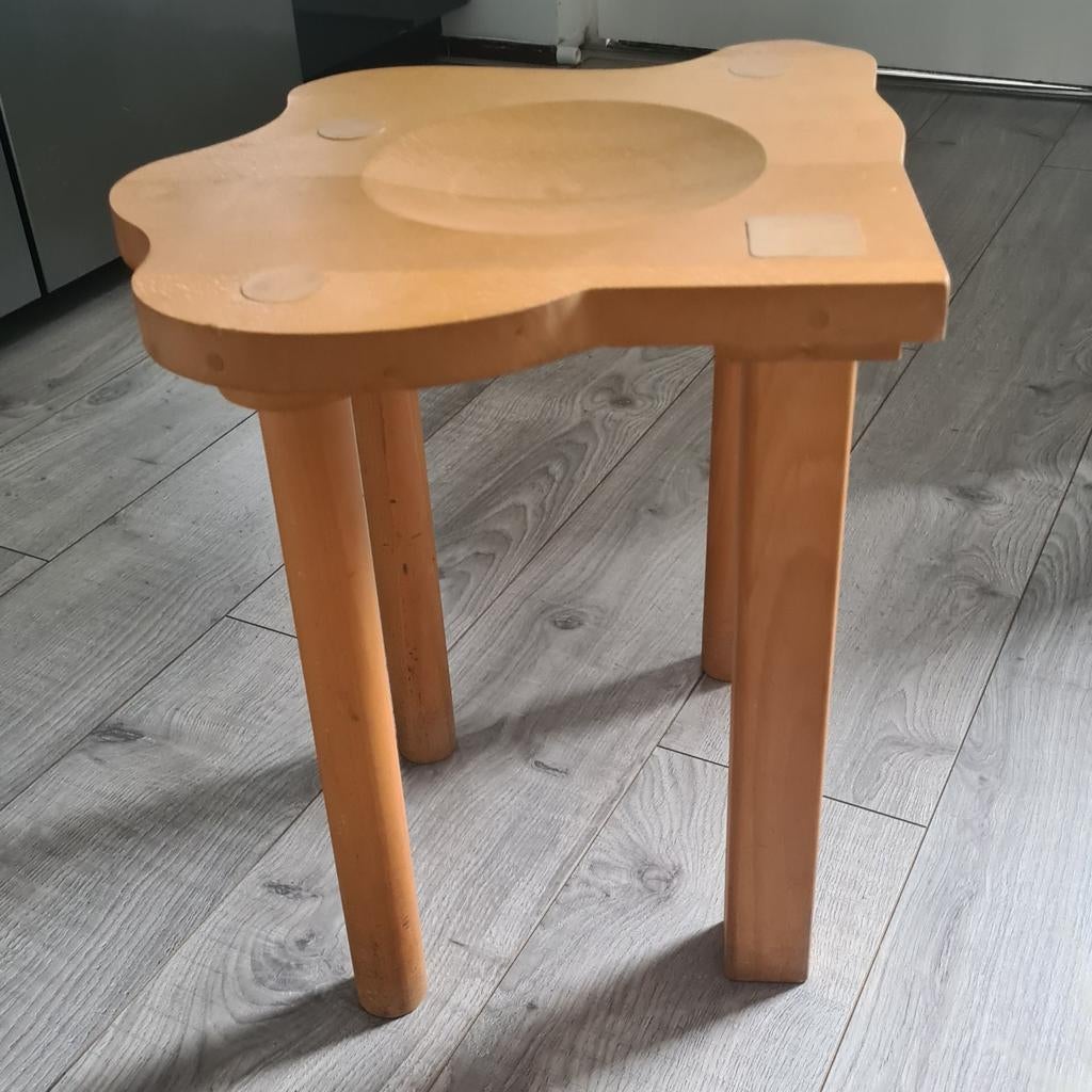 Vintage design kruk zitfitkruk Erik Herbst incl documentatie, Ophalen of Verzenden, Gebruikt, Hout