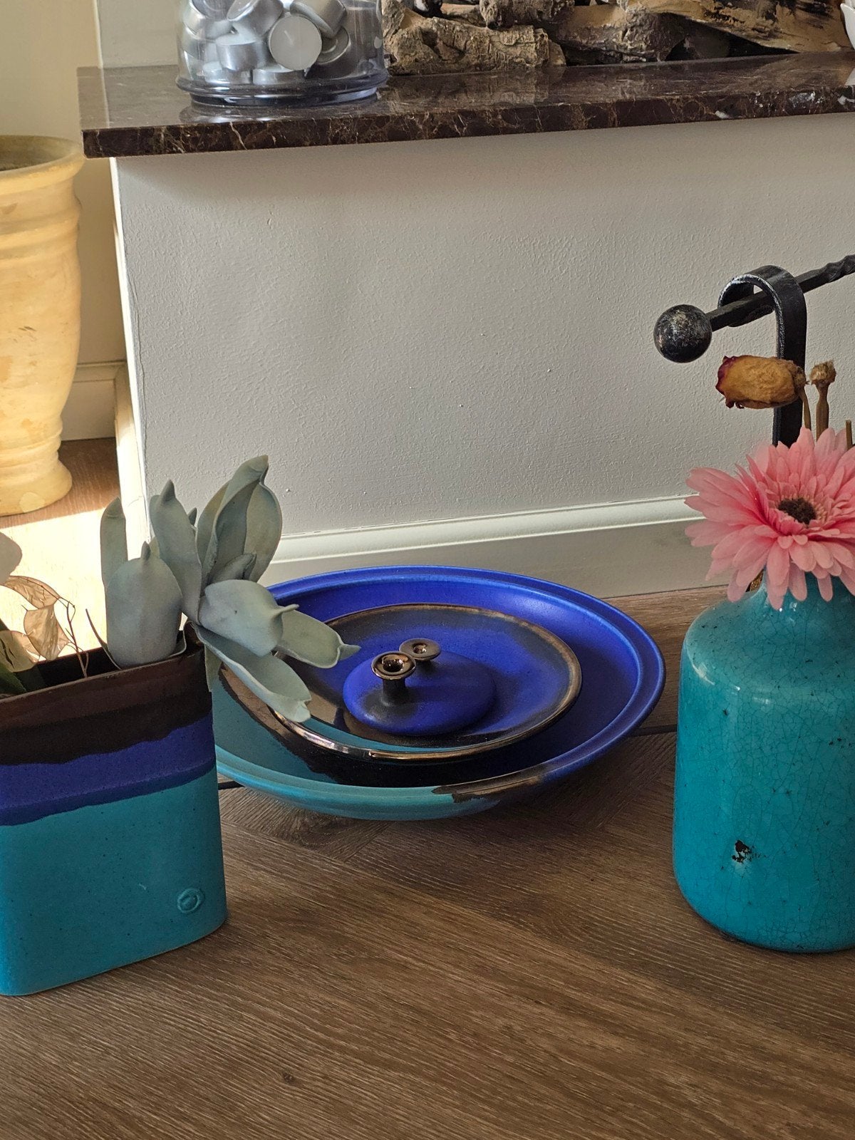 unieke kunst schalenset incl 2 vazen. Boetiek Ibiza gekocht, Ophalen of Verzenden, Overige typen
