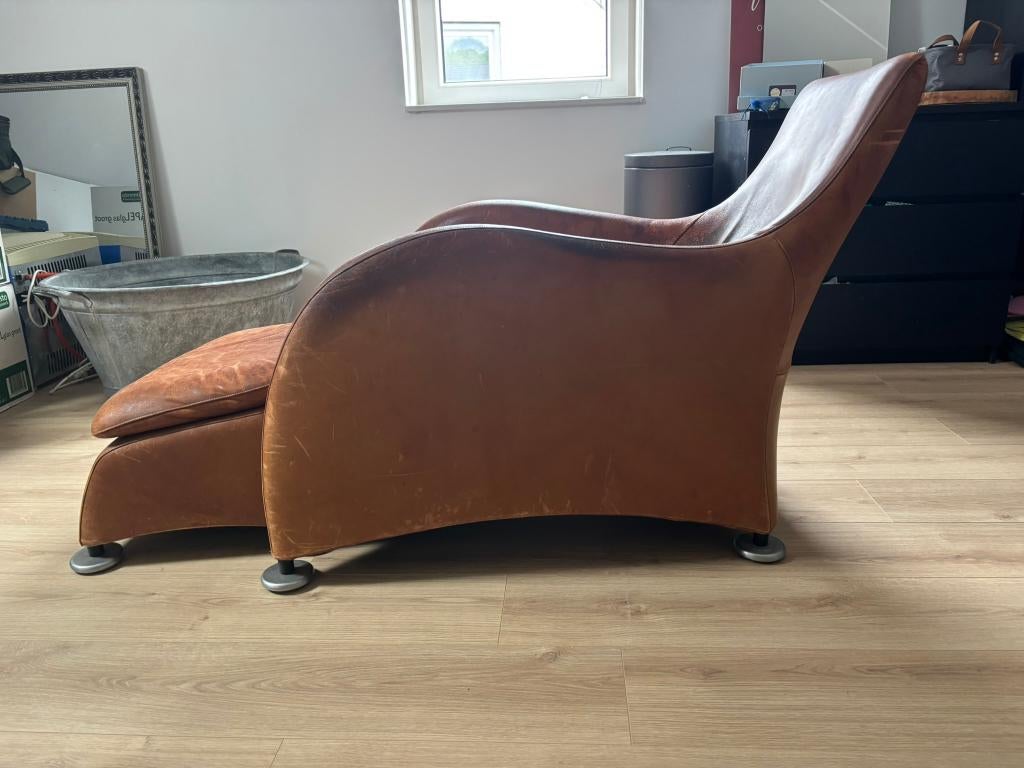 Montis Loge, Huis en Inrichting, Fauteuils, Ophalen, Gebruikt, 50 tot 75 cm, Leer