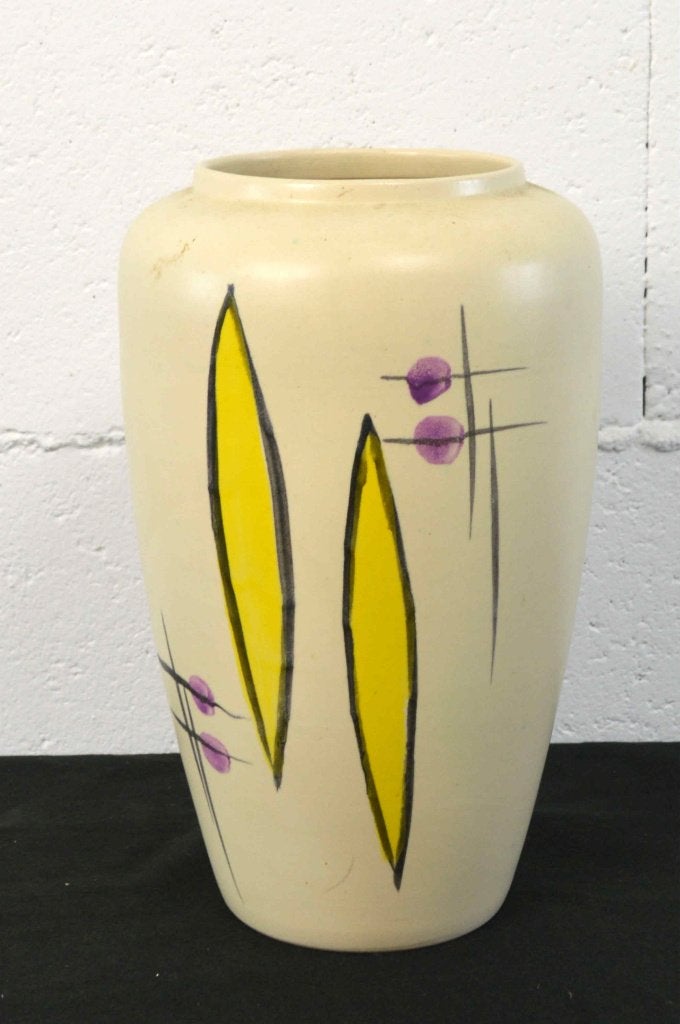cremekleurige vintage vaas, Ophalen of Verzenden, Zo goed als nieuw, Steen/keramiek, 30 cm
