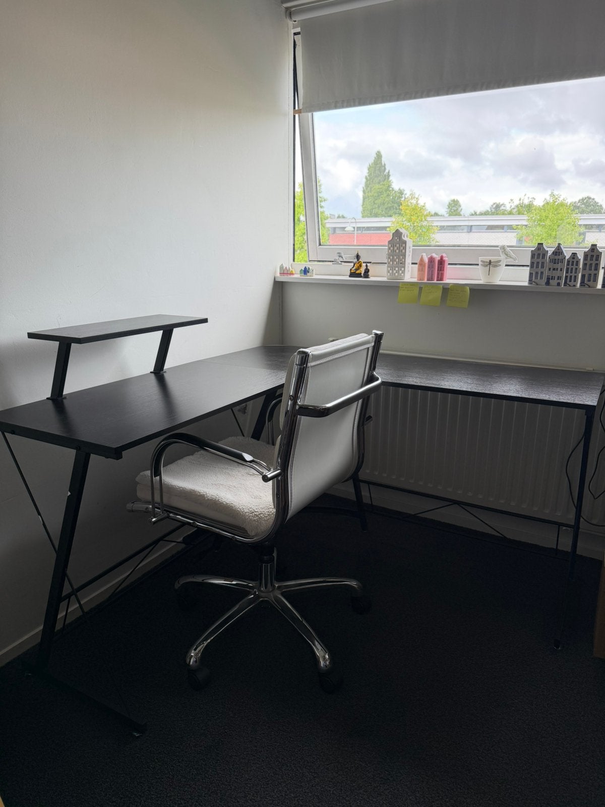Gamebureau - 130x130 - hoekbureau - bureau L vorm, Ophalen, Zwart, Modern, Gebruikt