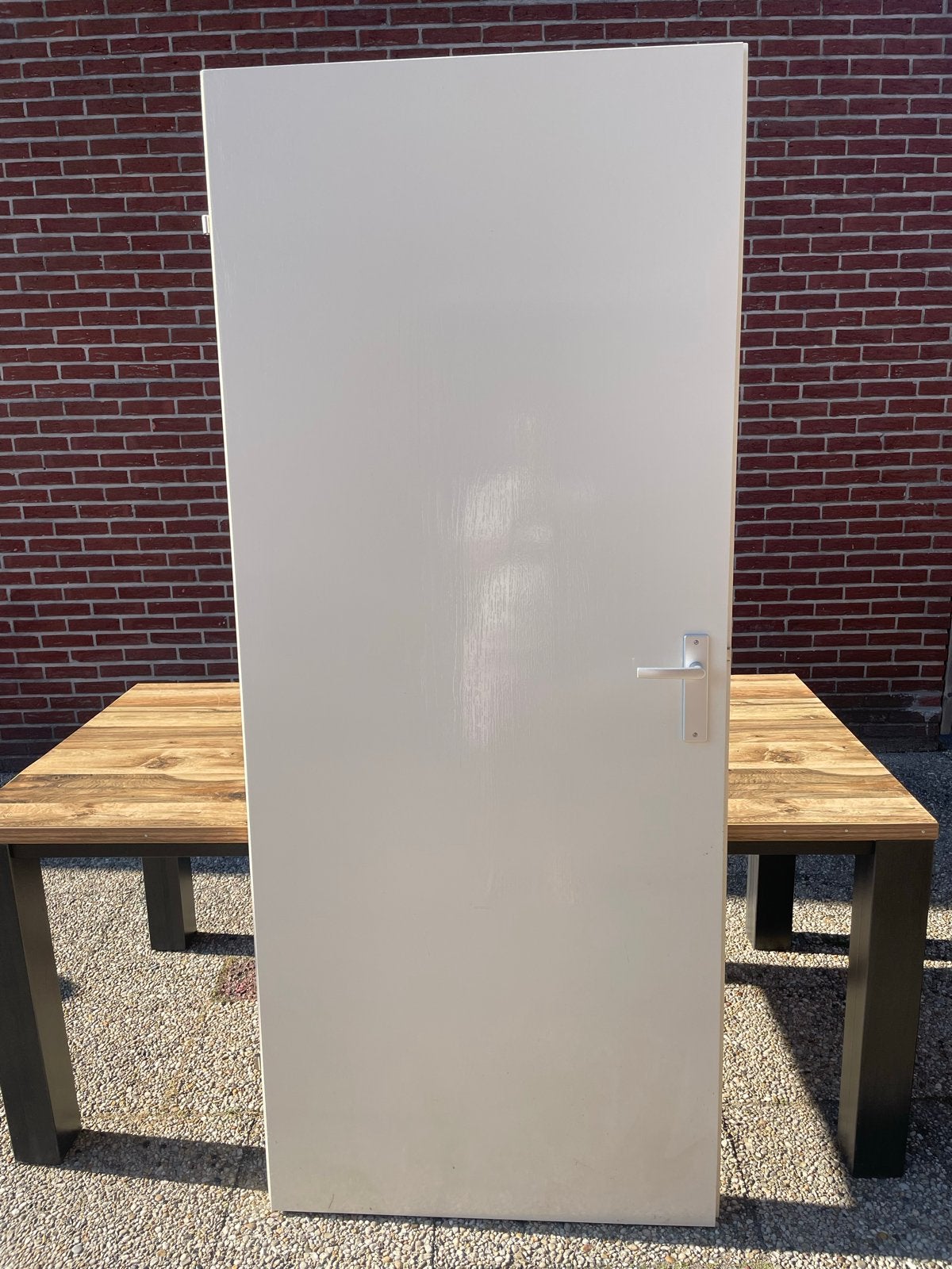Witte binnendeur met klink - 200x83 cm, 80 tot 100 cm, Binnendeur, Ophalen of Verzenden, Zo goed als nieuw