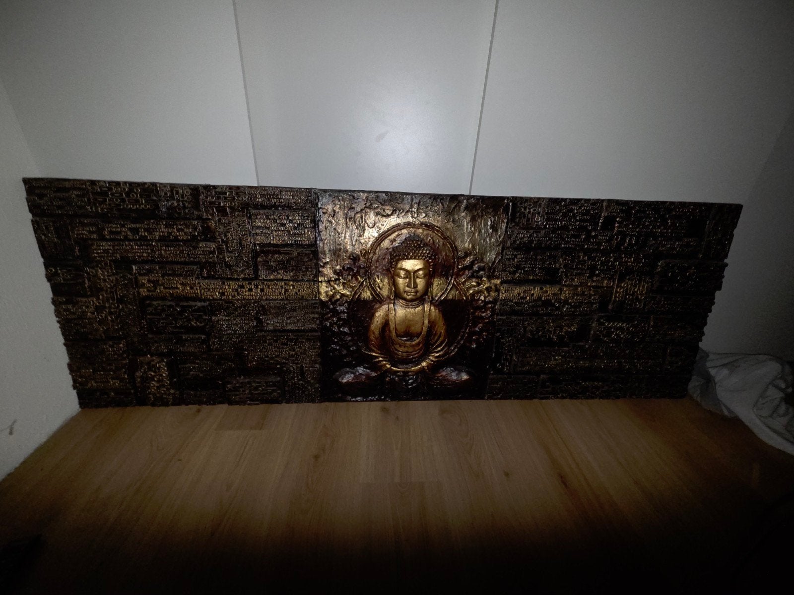 Grote Boeddha wanddecoratie met reliëf, Ophalen, Gebruikt, Met reliëf, Composieten