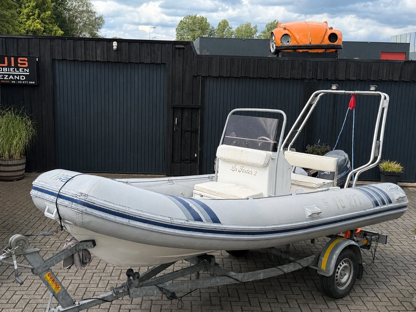 AB 450 Rib incl 40PK Yamaha 4T & Kanteltrailer *INRUIL MOGEL, Watersport en Boten, Gebruikt, 5 m, 40 pk, Zonnedek