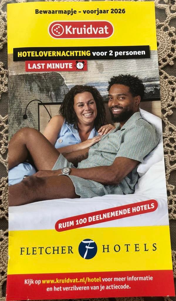 Hotelovernachtiging 2 personen, Ophalen of Verzenden