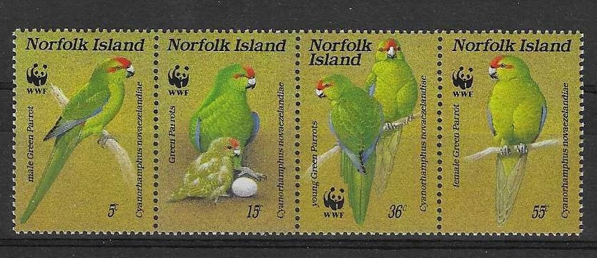 hvdhr WWF/WNF 84 groene parkiet complete postfrisse serie, Postzegels en Munten, Ophalen of Verzenden, Postfris, Dier of Natuur