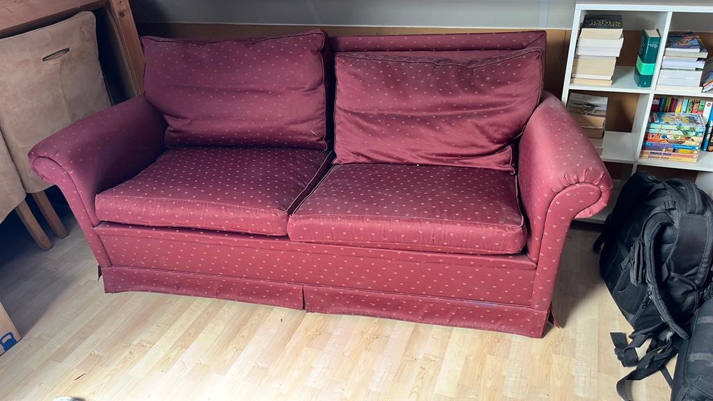 Bank, Huis en Inrichting, Banken | Bankstellen, Ophalen, Gebruikt, Tweepersoons, 75 tot 100 cm