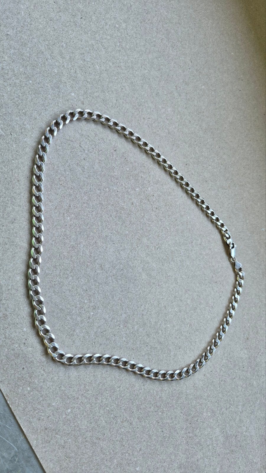 Zilveren ketting - 925 zilveren schakelketting, Ophalen, Gebruikt, Zilver, Zilver