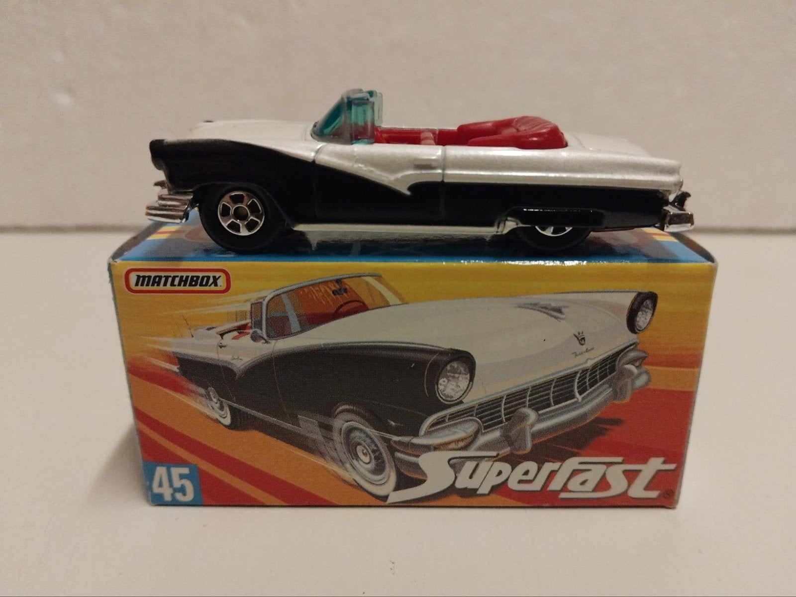 Matchbox Superfast #45 Ford Sunliner 1956 USA  3INCH, Ophalen of Verzenden, Zo goed als nieuw, Overige merken