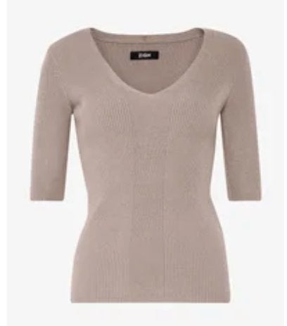 Zign studio trui rib maat m, taupe kleur, met v hals, Ophalen of Verzenden, Zo goed als nieuw, Maat 38/40 (M), Meerkleurig